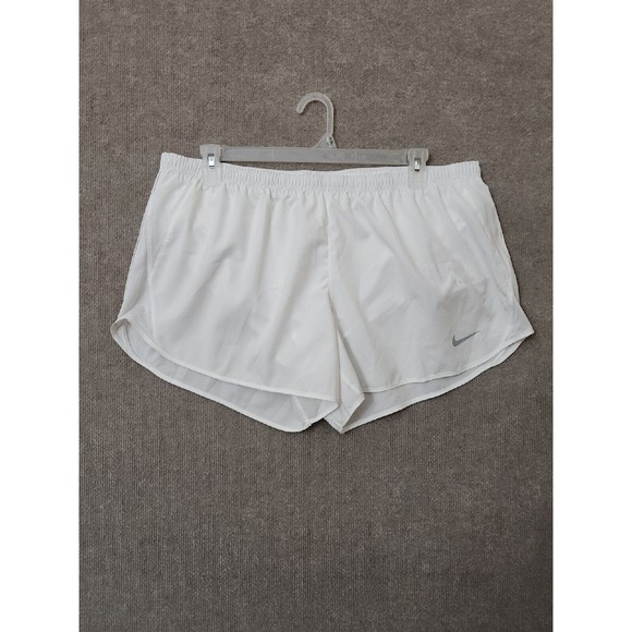 Nike 10K Running Shorts Womens XXL White Dri Fit Lightweight Lined NEW - Picture 1 of 6
